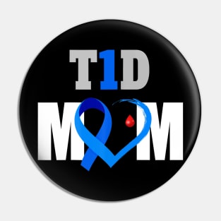 T1D Mom Type 1 Diabetes Awareness Gift Pin