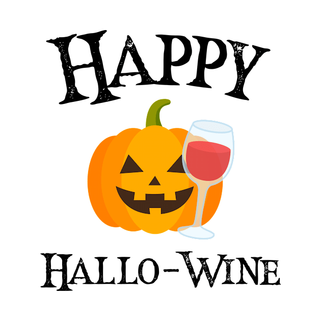 "Happy Hallo-wine" Halloween Design by RJCatch