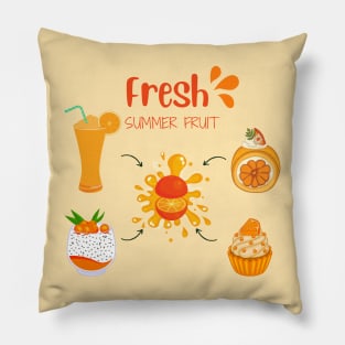 Orange Fresh Summer Fruit Pillow