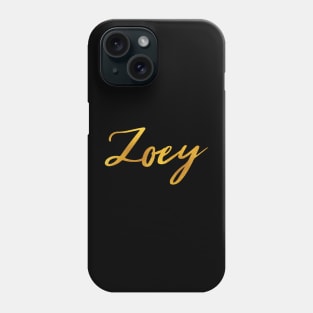 Zoey Name Hand Lettering in Faux Gold Letters Phone Case