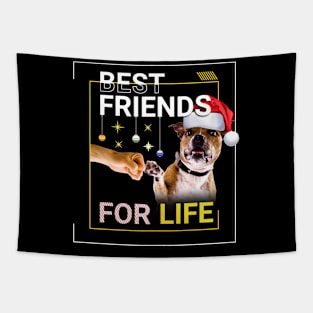 American Pitbull Dog Christmas Tapestry