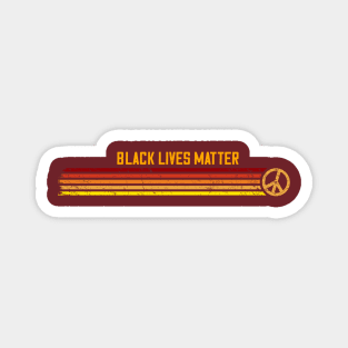 BLACK LIVES MATTER - Retro Peace Stripes Sunset Magnet