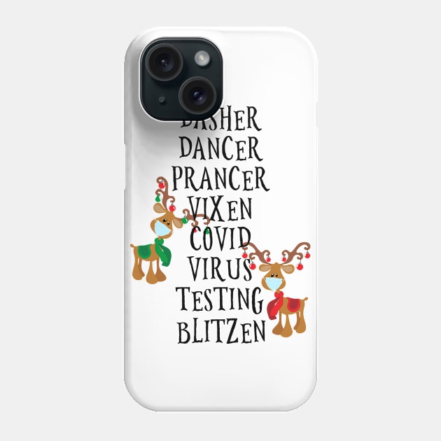 Funny Christmas 2020 Reindeer Names Phone Case by ColorFlowCreations