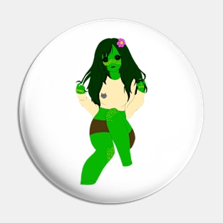 Sitting Cactus Girl Pin