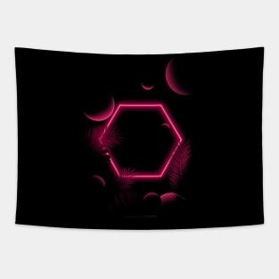 Tropical Red Neon Lighting Effect Tapestry
