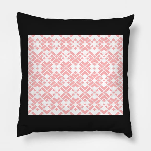 Abstract geometric pattern - pink and white. Pillow by kerens