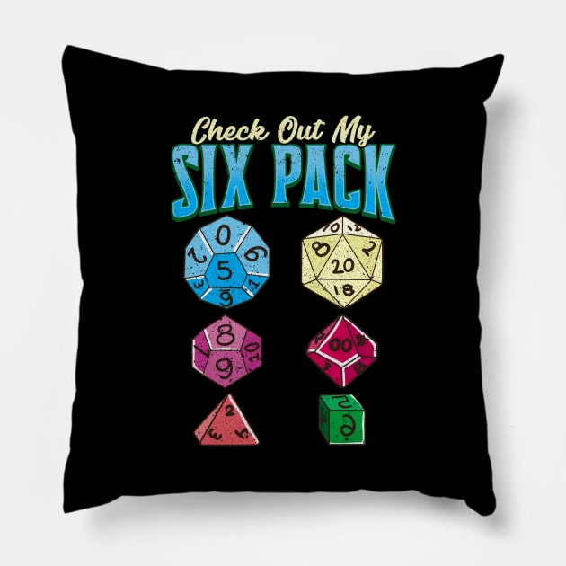 Funny Check Out My Six Pack RPG Gaming Dice Pun Pillow by theperfectpresents