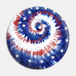 4th of July tie-dye Spiral Pin