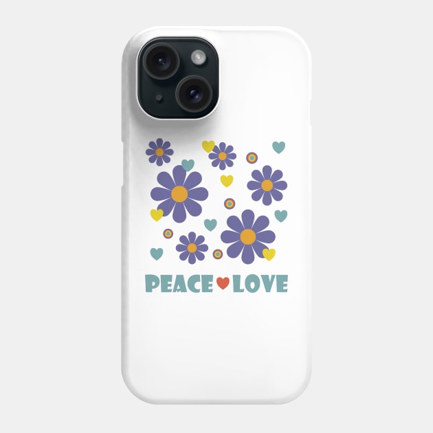 Peace Love 1970s Purple Flower Power Phone Case by OrchardBerry