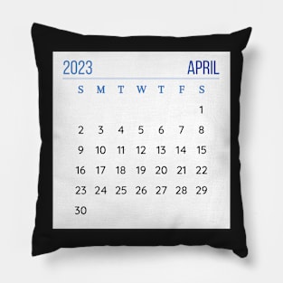 April 2023 Calendar Pillow