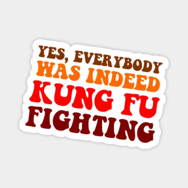 Everybody Was Indeed Kung Fu Fighting Kung Fu Fighting Magnet Teepublic