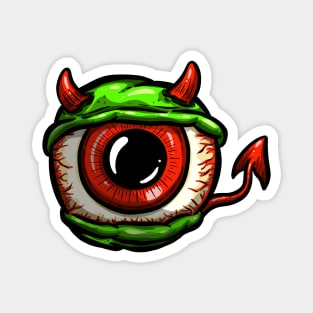 Eyeball Devil Rockabilly Tattoo Cartoon Style Eye Magnet