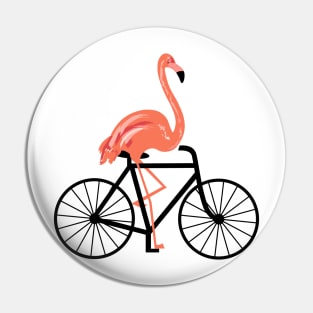 Flamingo with bike Pin