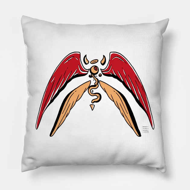 Red and Cream Angel Eye Pillow by kenallouis