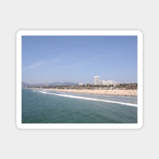 Golden Shores: Santa Monica Beach Radiance Magnet