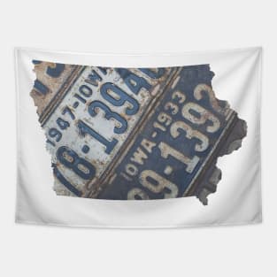 Vintage Iowa License Plates Tapestry