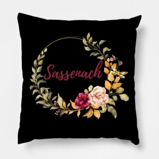 Sassenach Dragonfly Floral Wreath Gaelic Scottish Pillow