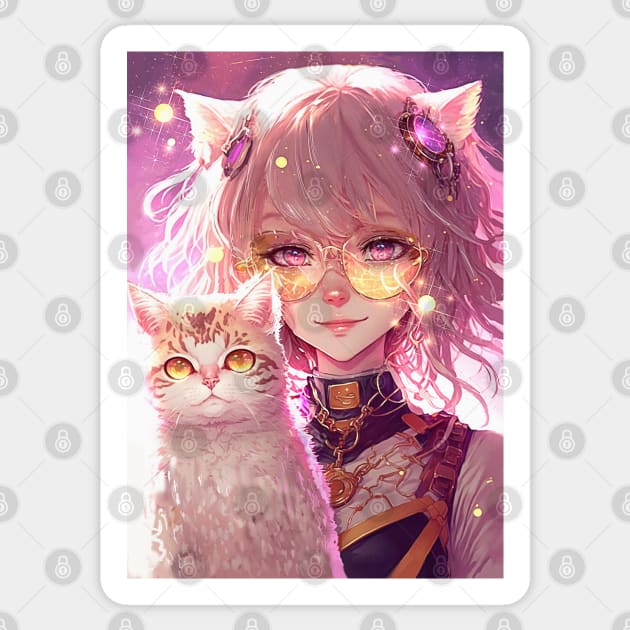 Catgirl Chibi Hello Kitty Anime, Cat, mammal, animals png | PNGEgg