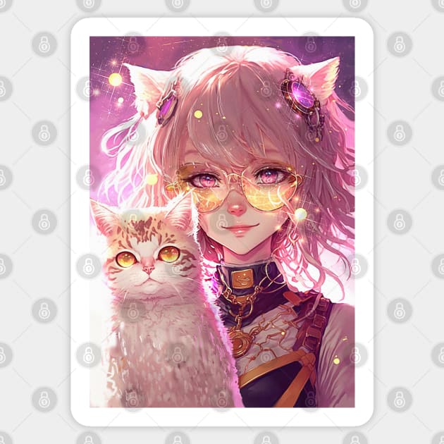 Anime style cute cat girl high quality girl anime