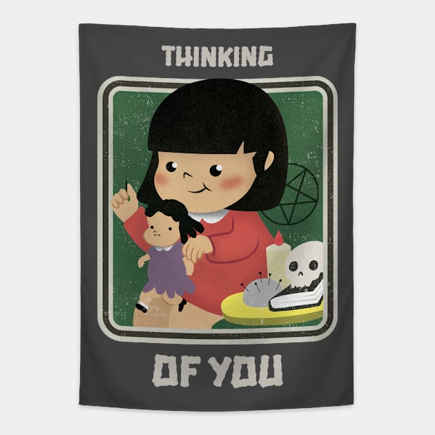 Cute Retro "Thinking Of You" Parody Tapestry by TOXiK TWINS