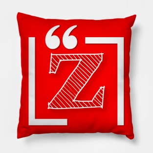 Letter Z: Monogram Initial letter z Pillow