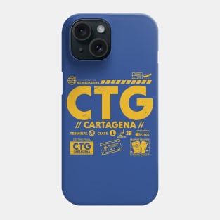 Vintage Cartagena CTG Airport Code Travel Day Retro Travel Tag Phone Case