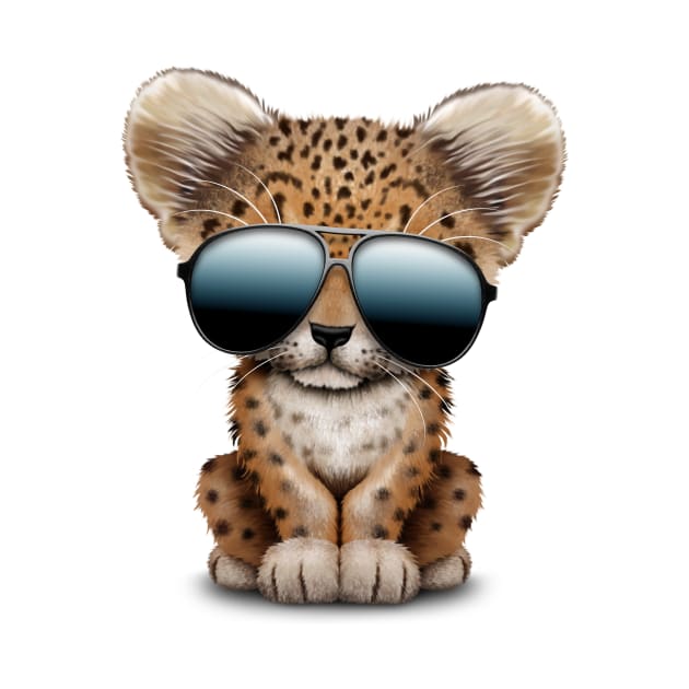 Cute Baby Leopard Wearing Sunglasses by jeffbartels