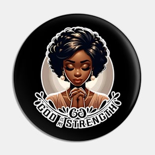 Praying woman - God is my strength Pin