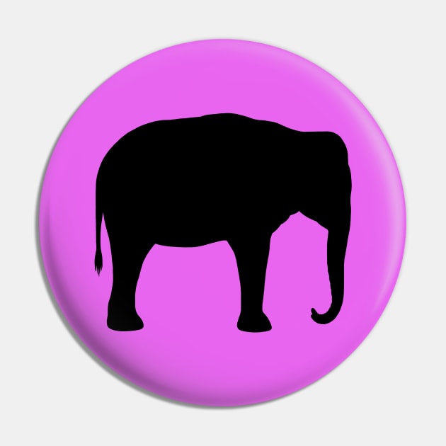 Asian Elephant Silhouette Pin by Coffee Squirrel