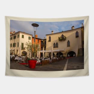 Square in Garda in North East Italy Tapestry