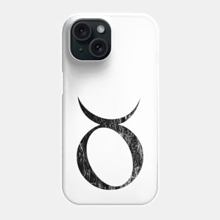 Taurus Zodiac Horoscope in Distressed Black Design Phone Case