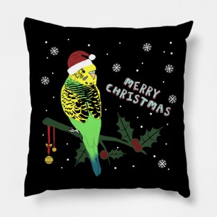 merry christmas - budgie doodle Pillow