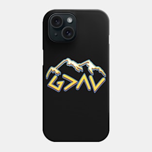 God is Greater Than The Highs and Lows, Christian, Faith, Bible Verse, Mountain Phone Case