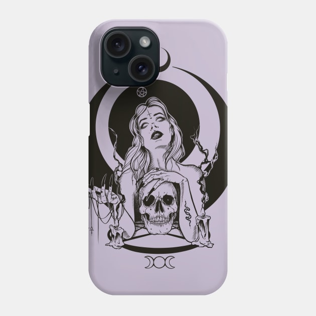 Black Magic Woman - ritual Witch, moon, girl, nocturnal stranger, bdsm, dark nun, vampire, skull, night Phone Case by SSINAMOON COVEN