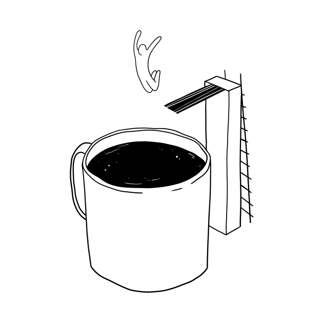 Coffee lover - Illustration Drawing Lineart Minimal Doodle by marlenecanto