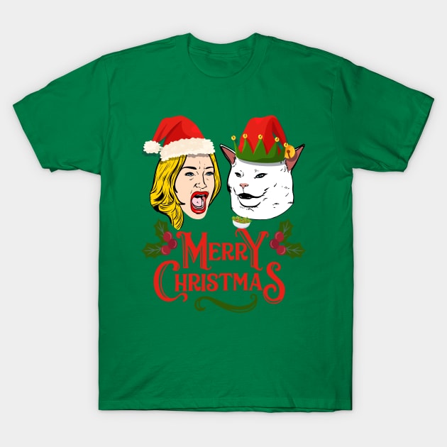 Cat Meme Woman Yelling At Table Dinner Ugly Christmas T-Shirt Cat Meme Woman Yelling At Table Dinner Ugly Christmas T-Shirt