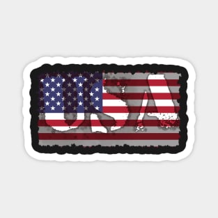 USA Flag Stencil Magnet