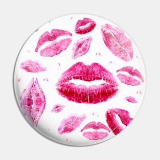 Kisses All Over (White) Pin