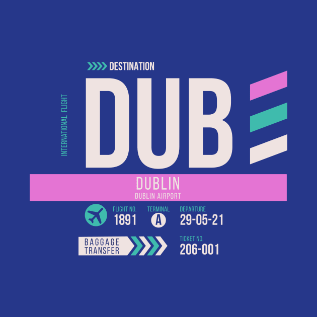 Dublin (DUB) Airport Code Baggage Tag by SLAG_Creative