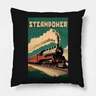 Vintage Steam Train Pillow