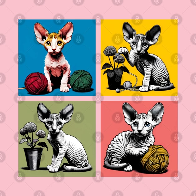 Cornish Rex Pop Art - Cute Kitties by PawPopArt