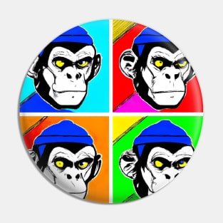 Monkey man pop art Pin