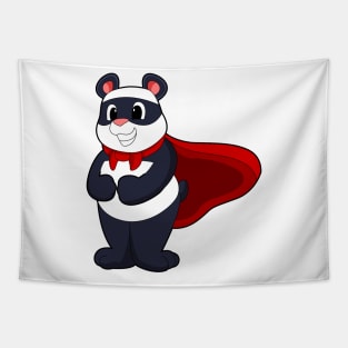 Panda as Hero with Mask & Cape Tapestry