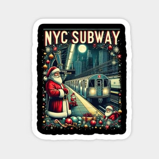 New York Subway Christmas Edition NYC Subway Train Magnet