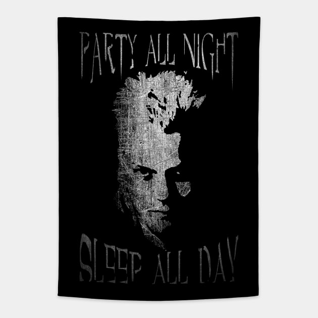 Party All Night Sleep All Day Tapestry by TEEVEETEES