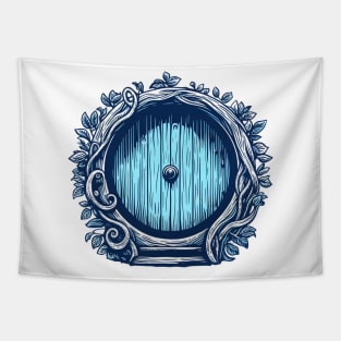 A Blue Round Door - Halfling Home - Fantasy Tapestry