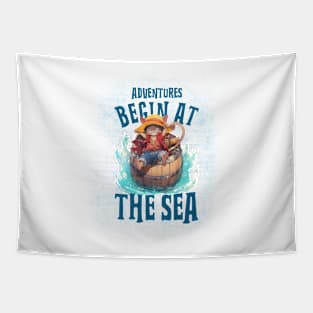 Pirate Adventure at Sea Anime Series Tapestry