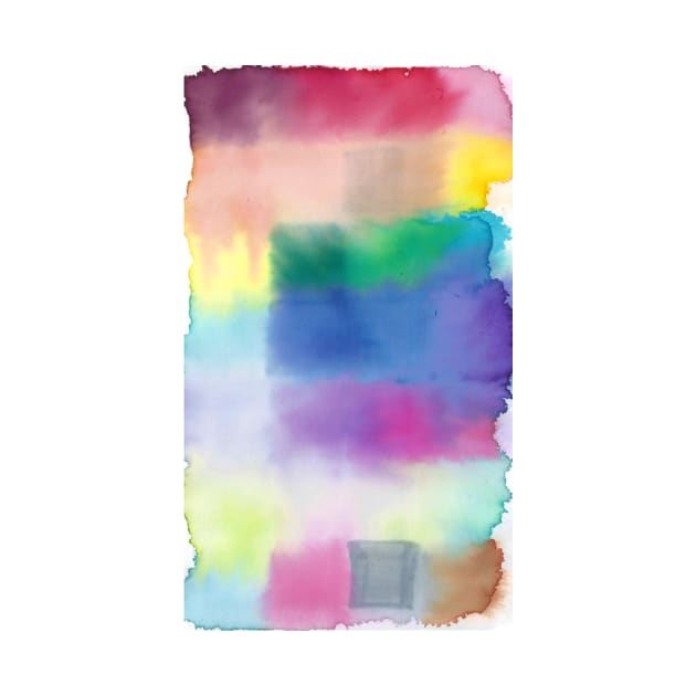 Rainbow Squares - Abstract Watercolor Painting by GenAumonier