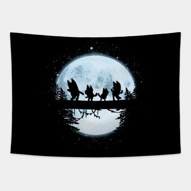 Midnight Dancing Blu Tapestry by Iluminater