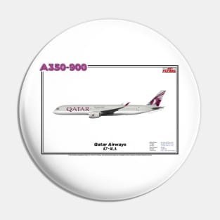 Airbus A350-900 - Qatar Airways (Art Print) Pin